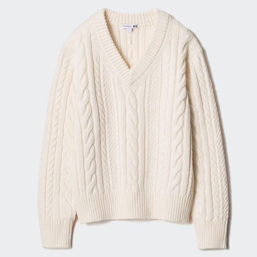 Uniqlo Cable V-Neck Sweater - Size XS Like New